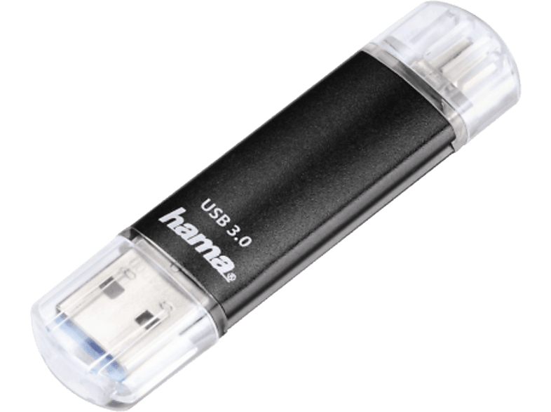 HAMA 123998 Laeta Twin - USB-Stick (16 GB, Schwarz)