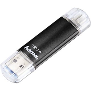 HAMA 123998 Laeta Twin - USB-Stick  (16 GB, Schwarz)