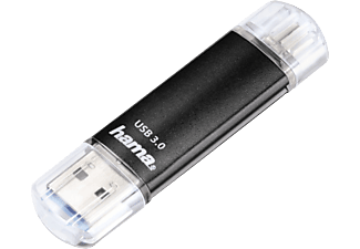 HAMA 124000 Laeta Twin - USB-Stick (64 GB, Schwarz)