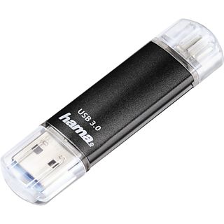 HAMA 124000 Laeta Twin - USB-Stick  (64 GB, Schwarz)