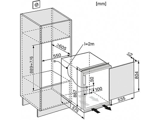 MIELE K 32542-55 EF, destra - Frigorifero (Apparechio da incasso)