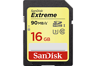 SANDISK Extreme UHS-I U3 - SDHC-Cartes mémoire  (16 GB, 60 MB/s, Noir)