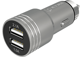 ICY BOX Kfz-Ladegerät - Dual USB (Silber)