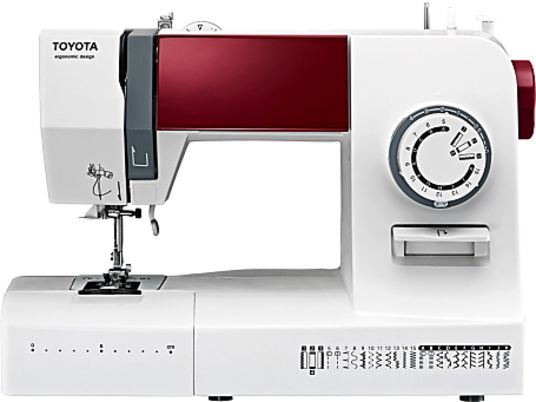 TOYOTA Ergo26D - Machine à coudre - 26 programmes multifonctions - Blanc - Macchina da cucire (Bianco/Rosso)