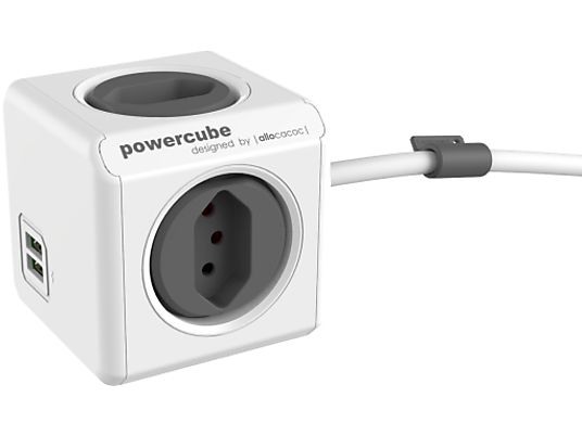ALLOCACOC PowerCube Extended USB - Multiprise cube (Gris)