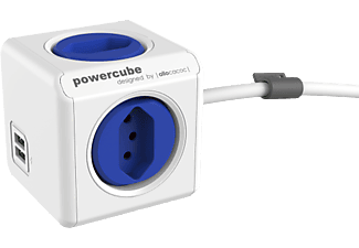 ALLOCACOC Allocacoc PowerCube Extended USB - 4x T.13, 2x USB 5V, 2.1A - blu - stock lattina cubi di latta ()