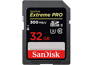 SANDISK SanDisk ExtremePro 300MB/s SDHC 32 GB U3 - Scheda di memoria - 32 GB - Nero - SDHC-Schede di memoria  (32 GB, 300 MB/s, Nero)