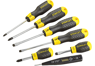 STANLEY STANLEY Cushiongrip - Giraviti - Set a 6 pezzi - Fessura, Phillips, Tester per circuiti - set di cacciaviti