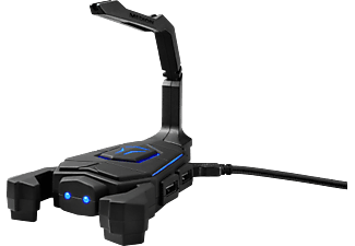 MEDION MEDION ERAZER Mouse Bungee X89050 - Supporto per cavo illuminato e hub USB (Nero)
