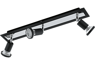 EGLO EGLO SARRIA 94965 - Plafoniere - 3x 5 W - Alluminio spazzolato/Satinato A+ - Nero/Cromo - Lampade da soffitto (Nero/Cromo)