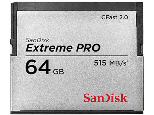 SANDISK CFast ExtremePro 525MB/s - Compact Flash-Speicherkarte  (64 GB, 525, Grau)
