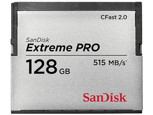 SANDISK CFast ExtremePro 525MB/s - Compact Flash-Cartes mémoire  (128 GB, 525, Gris)