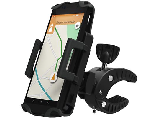 HAMA Support universel de vélo pour smartphone - Pour appareils avec une largeur de 5 cm à 9 cm (Noir)
