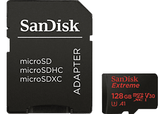 SANDISK microSDXC + SD-AD 128GB AC - Speicherkarte  (128 GB, 100, Schwarz)