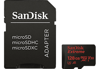 SANDISK microSDXC + SD-AD 128Go AC - Carte mémoire  (128 GB, 100, Noir)