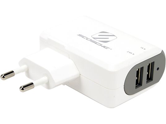 SCOSCHE strikeBASE - Dual USB Wall Charger (Weiss)
