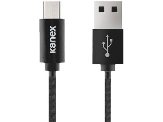 KANEX Durabraid Micro-USB Cavo - Cavo di ricarica e sincronizzazione da USB a micro USB, Nero