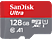 SANDISK Ultra A1+AD - Micro-SDXC-Speicherkarte  (128 GB, 100, Grau/Rot)