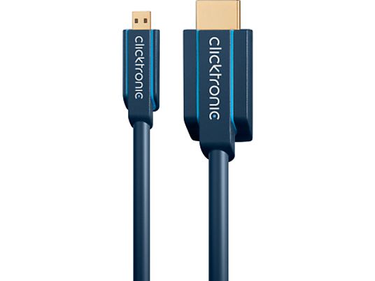CLICKTRONIC 70328 CABLE MIC-HDMI 2.0M - HDMI Adapter (Blau)