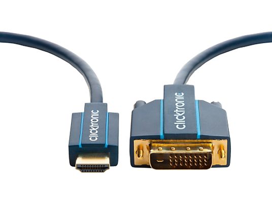 CLICKTRONIC Câble adaptateur-HDMI/DVI - Adaptateur HDMI/DVI (Noir)