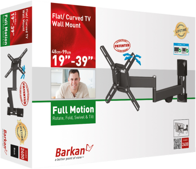 BARKAN 2400 - Support TV mural (19 " à 39 "), Noir