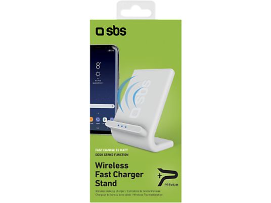 SBS Wireless Fast Charger Stand - Station de charge de bureau sans fil (Blanc)