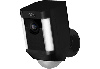 RING ring Spotlight Cam Battery - Telecamera di sicurezza - 1080p HD - Wi-Fi - Nero - Telecamera di sorveglianza 