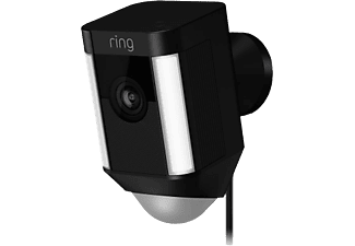 RING ring Spotlight Cam Wired - Telecamera di sicurezza - 1080p HD - Wi-Fi - Nero - Telecamera di sorveglianza 