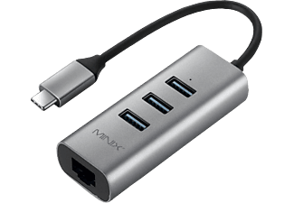 MINIX MINIX NEO C-UE - 3 port USB Adattatore - Grigio siderale - Adattatore USB a 3 porte (Grigio spaziale)
