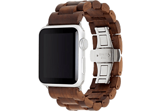 WOODCESSORIES EcoStrap Grösse 42-44mm für Apple Watch - Armband (Walnuss/Silber)