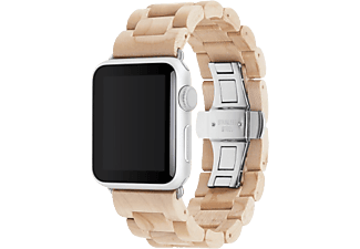 WOODCESSORIES EcoStrap Grösse 38-40mm für Apple Watch - Armband (Ahorn/Silber)