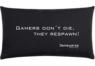 GAMEWAREZ „GAMERS DON’T DIE, THEY RESPAWN!“ - Gaming Pillow (Schwarz)