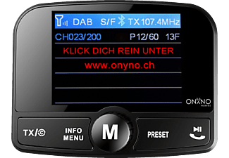 ONYNO ONYNO Model 8.0 - Trasmettitore FM DAB - Con Bluetooth - Nero - Trasmettitore DAB+ FM (, )
