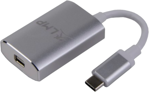 Silberner LMP-Adapter mit USB-C-Anschluss und USB-Anschluss.