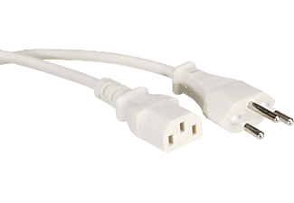 VALUE 19.99.1224 - Netzkabel T12 auf C13, 1 m, Weiss