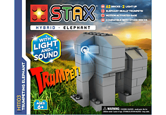 LIGHT STAX LIGHT STAX® Trumpeting Elephant - LEGO®-compatibile - 62 Pietre - Grigio - Blocchi di costruzione luminosi