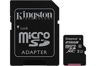 KINGSTON Canvas Select - MicroSDXC  (256 GB, 80 MB/s, Schwarz)