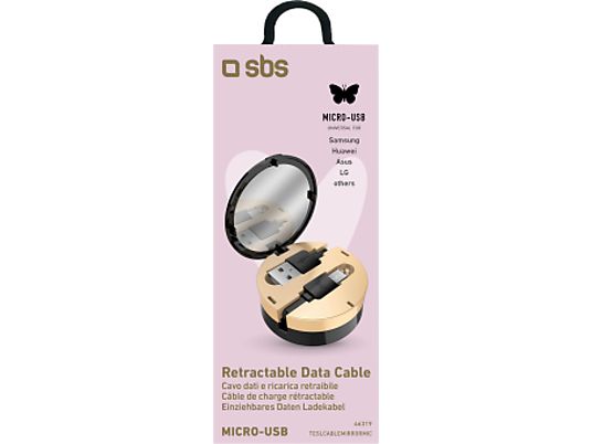 SBS Lade- und Datenübertragungskabel - Micro USB/USB 2.0 (Schwarz)