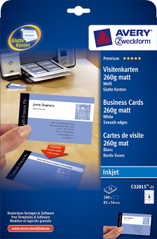 ZWECKFORM Carte de visite, 85 x 54 mm, 200 Cartes - 