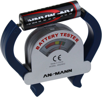 ANSMANN Universal Batterietester - Anzeige der Restkapazität (Silber, blau)