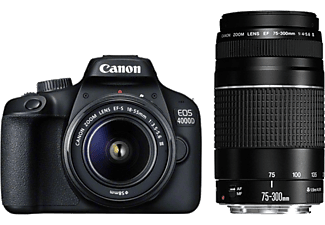 CANON EOS 4000D 18-55 + 75-300 DCIII Fotoğraf Makinesi Siyah