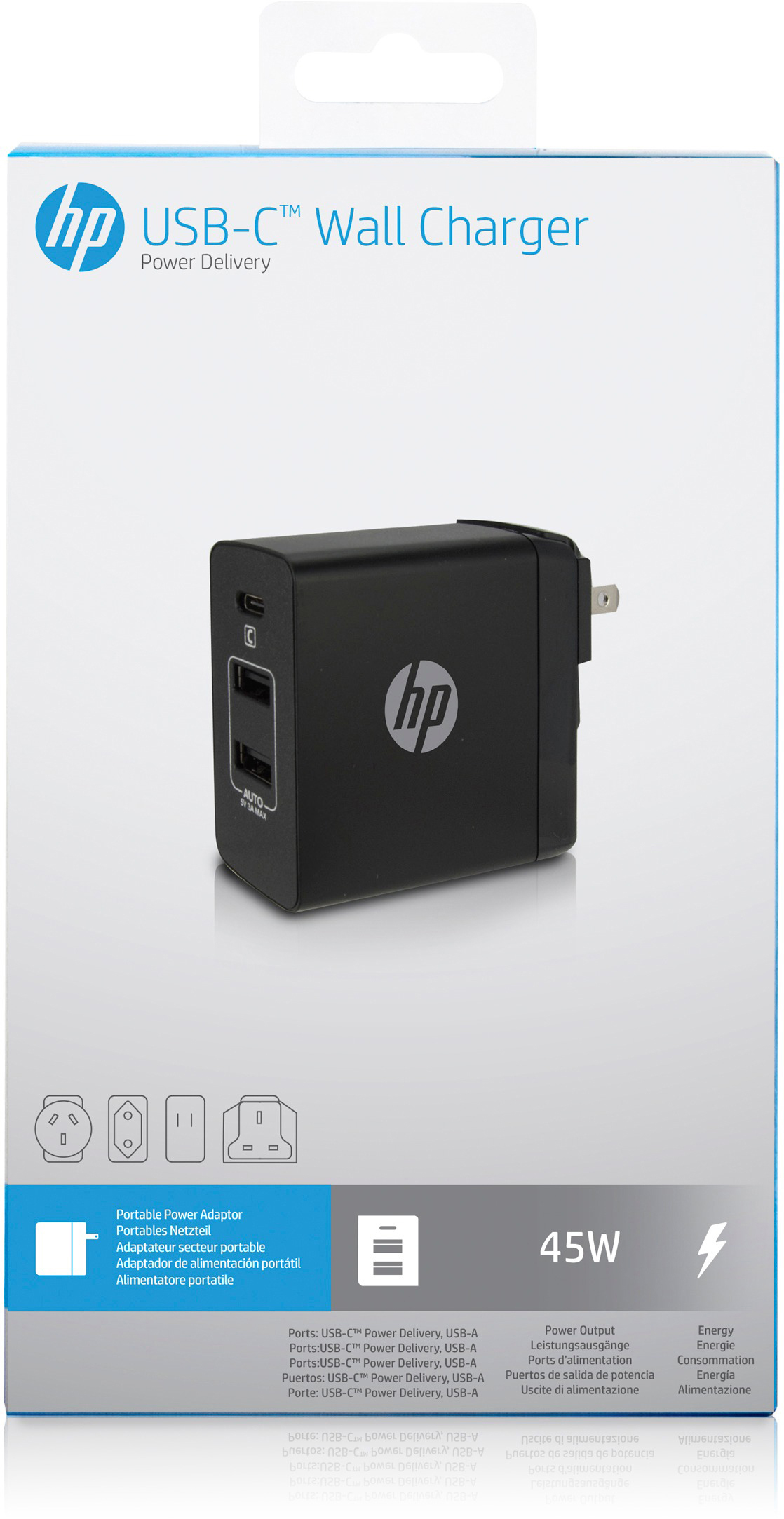 HP Wall Charger USB-C™ mit Power Delivery Reiseadapter, Schwarz