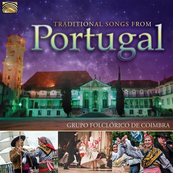 Albumcover. Portugiesische traditionelle Lieder. Bilder von Tänzern und Gebäuden.