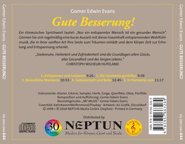 Rückseite einer CD-Hülle mit deutschem Text, Songtiteln und Urheberrechtsinformationen.