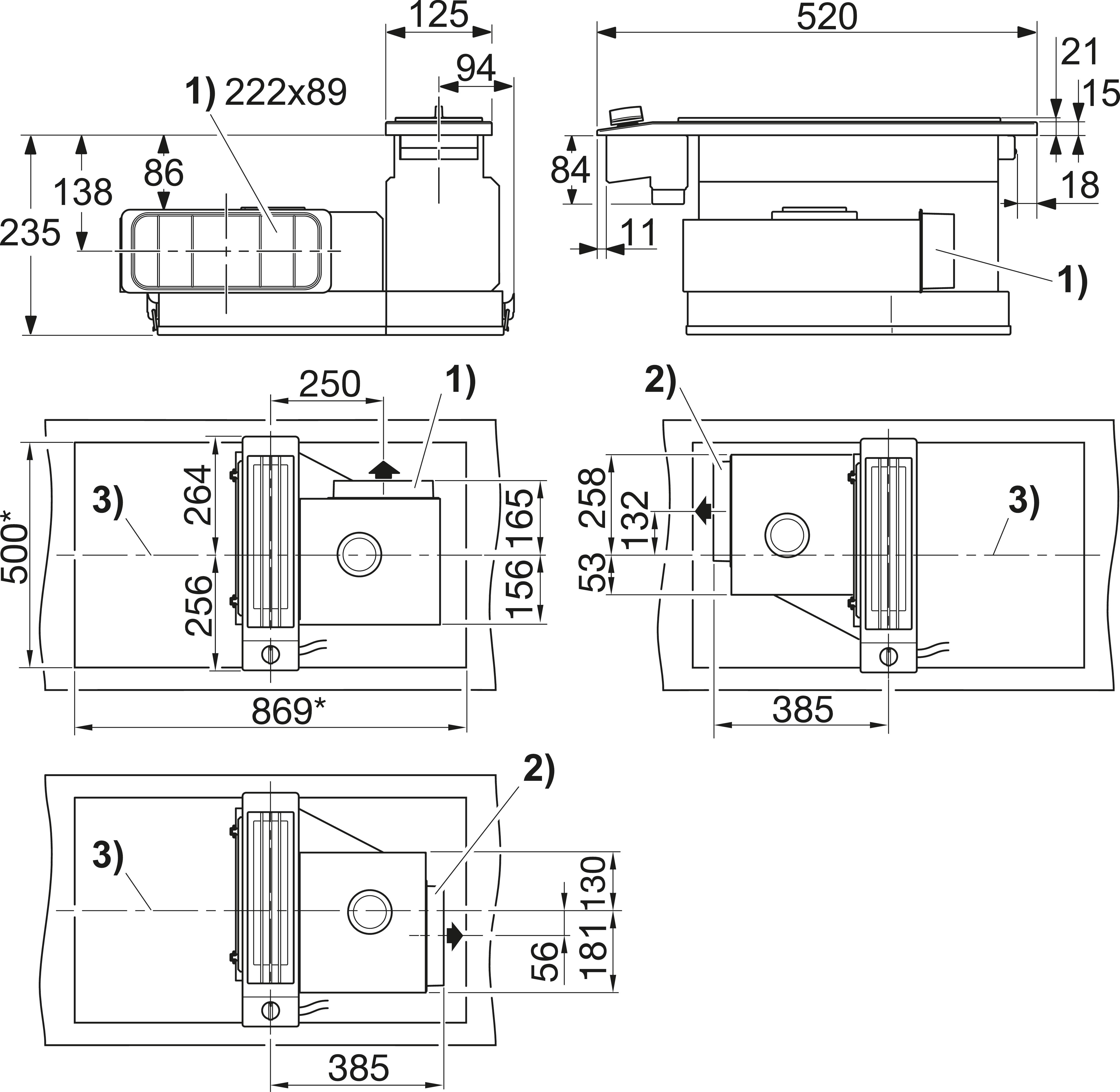 MIELE CSDA 1010 D, Induktionskochfeld mit integriertem Dunstabzug (885 mm breit, 520 mm tief)