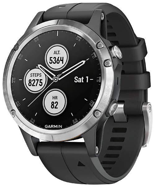 Reloj deportivo - Garmin Fenix 5 Plus, Negro, GPS, Bluetooth, Wi-Fi, Frecuencia cardíaca, 10 ATM, 16 GB