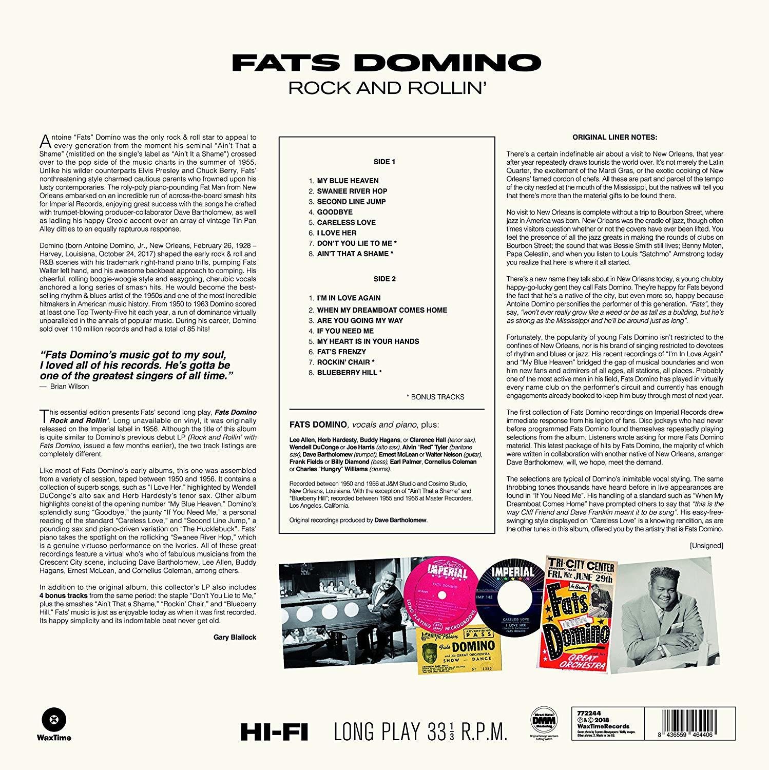 Tracks Fats Domino (Vinyl) - Bonus And Rollin\' + - 4 Rock Fats Domino