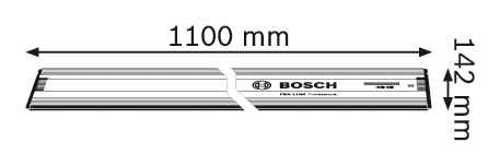 Egy dimenziókat mutató diagram. A hossza 1100 mm, a magassága 142 mm.