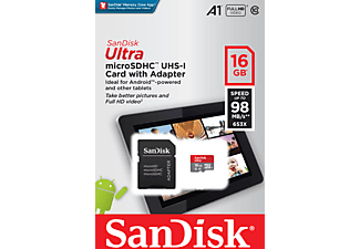 SANDISK 16GB Ultra Android Micro SDHC SD Adaptör Hafıza Kartı