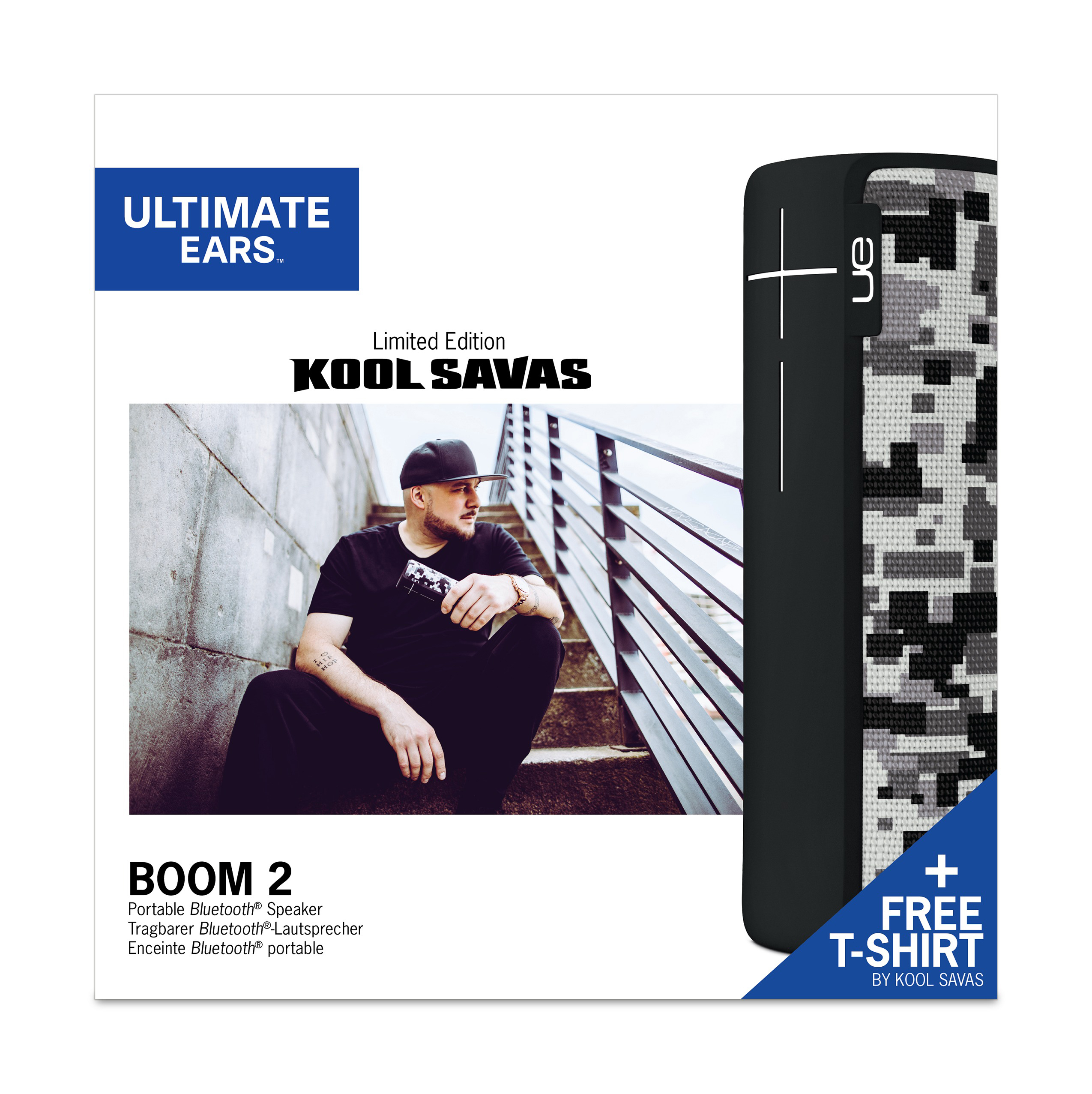 ULTIMATE EARS BOOM 2 Kool Savas limited Edition Bluetooth Lautsprecher, Schwarz/Grau, Wasserfest